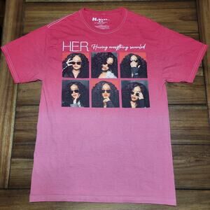 H.E.R. SS Red Fade Unisex Tee "Having Everything Revealed" - Size Medium